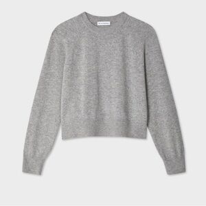 White + Warren Cashmere Easy Sweatshirt in Grey Heather Size Medium
